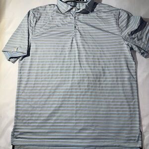 RLX Ralph Lauren Striped Blue and White Polo Shirt
